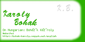 karoly bohak business card